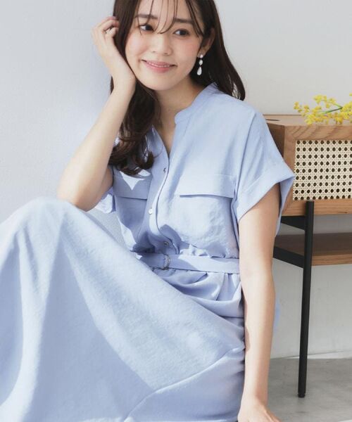 index / インデックス ロング・マキシ丈ワンピース | 《7色展開/XS-LLサイズ》ダブルポケットスキッパーシャツワンピース【吸水速乾/防シワ/イージーアイロン/抗ピル/洗濯機洗い可】 | 詳細29