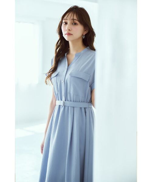 index / インデックス ロング・マキシ丈ワンピース | 《7色展開/XS-LLサイズ》ダブルポケットスキッパーシャツワンピース【吸水速乾/防シワ/イージーアイロン/抗ピル/洗濯機洗い可】 | 詳細3