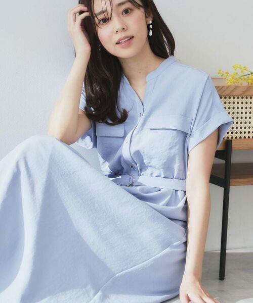 index / インデックス ロング・マキシ丈ワンピース | 《7色展開/XS-LLサイズ》ダブルポケットスキッパーシャツワンピース【吸水速乾/防シワ/イージーアイロン/抗ピル/洗濯機洗い可】 | 詳細30