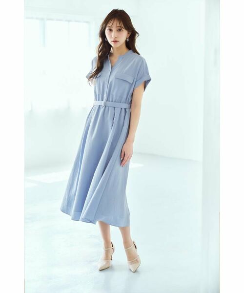 index / インデックス ロング・マキシ丈ワンピース | 《7色展開/XS-LLサイズ》ダブルポケットスキッパーシャツワンピース【吸水速乾/防シワ/イージーアイロン/抗ピル/洗濯機洗い可】 | 詳細4