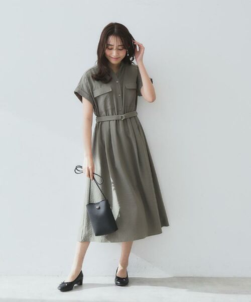 index / インデックス ロング・マキシ丈ワンピース | 《7色展開/XS-LLサイズ》ダブルポケットスキッパーシャツワンピース【吸水速乾/防シワ/イージーアイロン/抗ピル/洗濯機洗い可】 | 詳細6