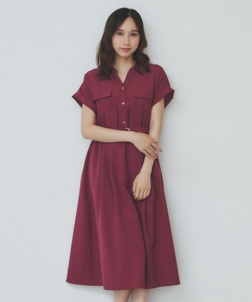 index/インデックス 《7色展開/XS-LLサイズ》ダブルポケットスキッパーシャツワンピース【吸水速乾/防シワ/イージーアイロン/抗ピル/洗濯機洗い可】 ボルドー(064) 36(S) index/インデックス 《7色展開/XS-LLサイズ》ダブルポケットスキッパーシャツワンピース【吸水速乾/防シワ/イージーアイロン/抗ピル/洗濯機洗い可】 ボルドー(064) 36(S)