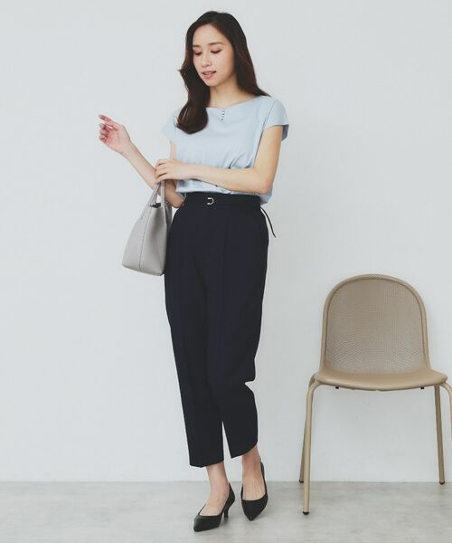 index / インデックス ショート・ハーフ・半端丈パンツ | ストレッチテーパードパンツ【洗濯機洗い可/吸水速乾/防シワ】 | 詳細21