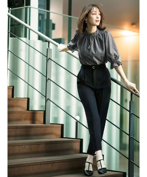 index / インデックス ショート・ハーフ・半端丈パンツ | ストレッチテーパードパンツ【洗濯機洗い可/吸水速乾/防シワ】 | 詳細3