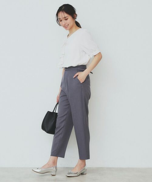 index / インデックス ショート・ハーフ・半端丈パンツ | ストレッチテーパードパンツ【洗濯機洗い可/吸水速乾/防シワ】 | 詳細5