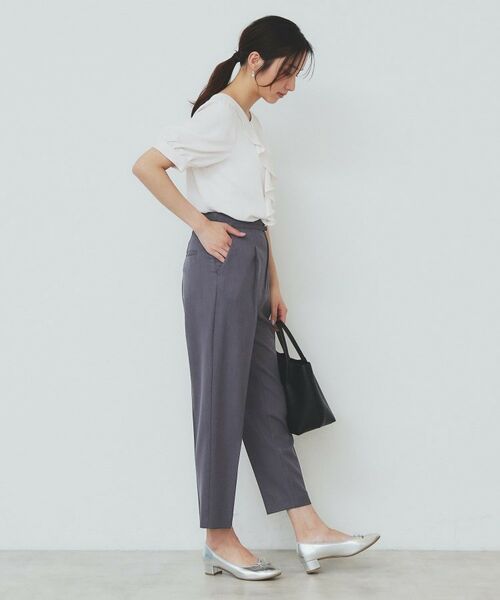 index / インデックス ショート・ハーフ・半端丈パンツ | ストレッチテーパードパンツ【洗濯機洗い可/吸水速乾/防シワ】 | 詳細6