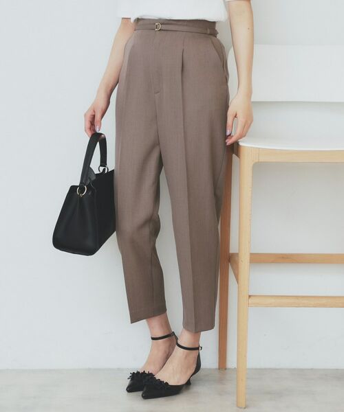 index / インデックス ショート・ハーフ・半端丈パンツ | ストレッチテーパードパンツ【洗濯機洗い可/吸水速乾/防シワ】(モカブラウン(842))