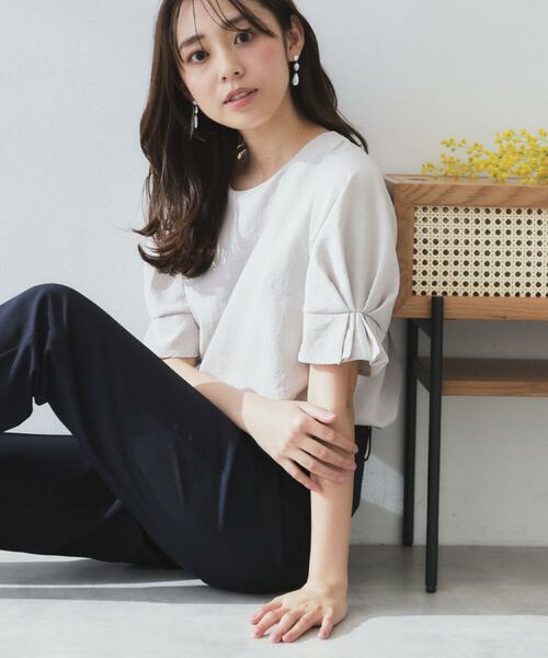 index / インデックス シャツ・ブラウス | 《8色展開/XS-LLサイズ》タックパフスリーブブラウス【洗濯機洗い可/吸水速乾/防シワ/抗ピル】 | 詳細14