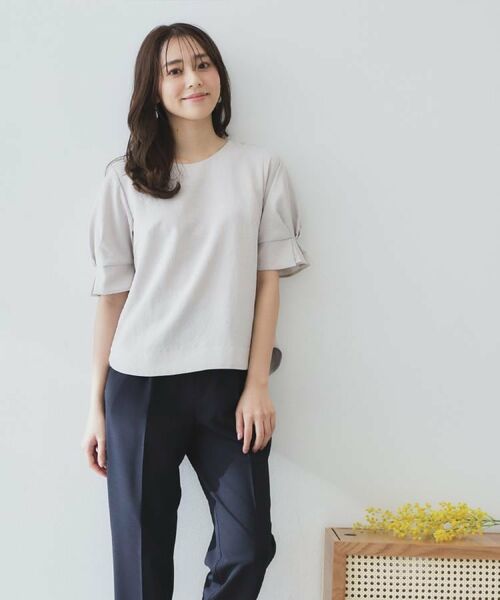 index / インデックス シャツ・ブラウス | 《8色展開/XS-LLサイズ》タックパフスリーブブラウス【洗濯機洗い可/吸水速乾/防シワ/抗ピル】 | 詳細15