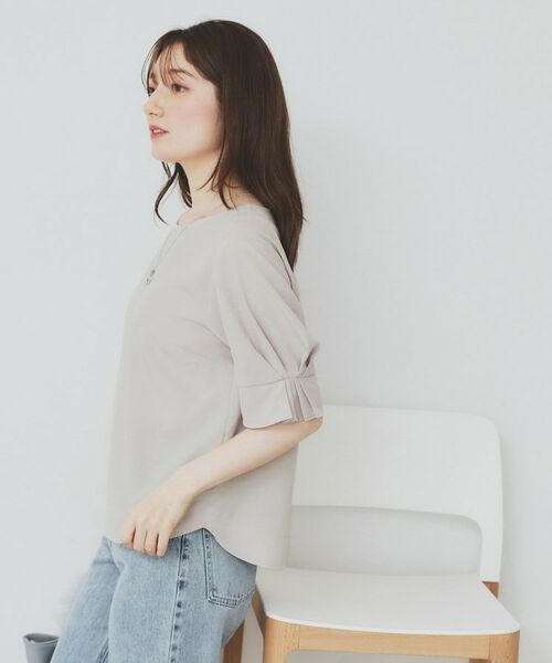 index / インデックス シャツ・ブラウス | 《8色展開/XS-LLサイズ》タックパフスリーブブラウス【洗濯機洗い可/吸水速乾/防シワ/抗ピル】 | 詳細19