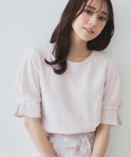 index / インデックス シャツ・ブラウス | 《8色展開/XS-LLサイズ》タックパフスリーブブラウス【洗濯機洗い可/吸水速乾/防シワ/抗ピル】 | 詳細23