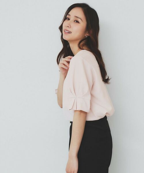 index / インデックス シャツ・ブラウス | 《8色展開/XS-LLサイズ》タックパフスリーブブラウス【洗濯機洗い可/吸水速乾/防シワ/抗ピル】 | 詳細28