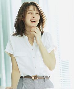 index / インデックス シャツ・ブラウス | ダブルポケットスキッパーブラウス【洗濯機洗い可/イージーアイロン】