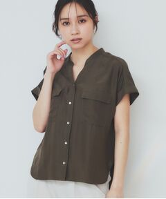 index / インデックス シャツ・ブラウス | ダブルポケットスキッパーブラウス【洗濯機洗い可/イージーアイロン】