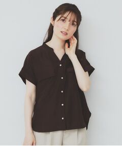 index / インデックス シャツ・ブラウス | ダブルポケットスキッパーブラウス【洗濯機洗い可/イージーアイロン】