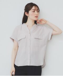 index / インデックス シャツ・ブラウス | ダブルポケットスキッパーブラウス【洗濯機洗い可/イージーアイロン】