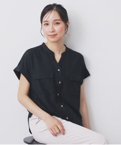 index / インデックス シャツ・ブラウス | ダブルポケットスキッパーブラウス【洗濯機洗い可/イージーアイロン】