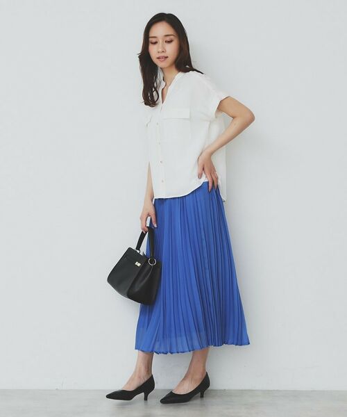 index / インデックス シャツ・ブラウス | ダブルポケットスキッパーブラウス【洗濯機洗い可/イージーアイロン】 | 詳細10