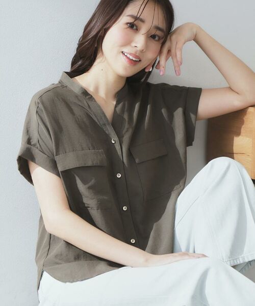 index / インデックス シャツ・ブラウス | ダブルポケットスキッパーブラウス【洗濯機洗い可/イージーアイロン】 | 詳細13