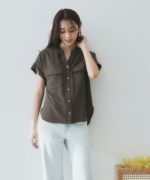 index / インデックス シャツ・ブラウス | ダブルポケットスキッパーブラウス【洗濯機洗い可/イージーアイロン】 | 詳細15