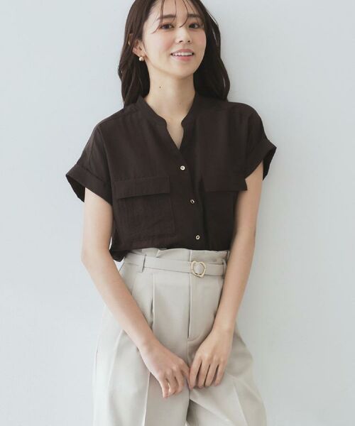 index / インデックス シャツ・ブラウス | ダブルポケットスキッパーブラウス【洗濯機洗い可/イージーアイロン】 | 詳細23