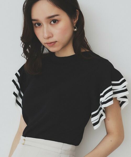 index / インデックス ニット・セーター | ボーダーフリルスリーブニット【洗濯機洗い可】 | 詳細13