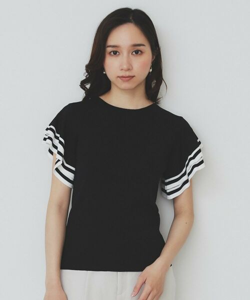 index / インデックス ニット・セーター | ボーダーフリルスリーブニット【洗濯機洗い可】 | 詳細17