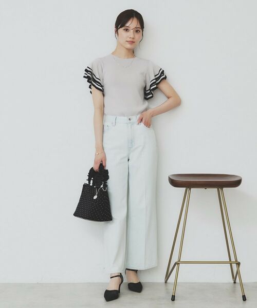 index / インデックス ニット・セーター | ボーダーフリルスリーブニット【洗濯機洗い可】 | 詳細6