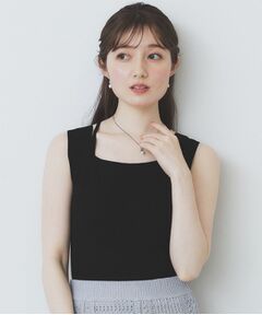 index / インデックス キャミソール・チューブトップ | スクエアネックニットタンク【洗濯機洗い可】