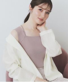 index / インデックス キャミソール・チューブトップ | スクエアネックニットタンク【洗濯機洗い可】