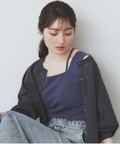 index / インデックス キャミソール・チューブトップ | スクエアネックニットタンク【洗濯機洗い可】