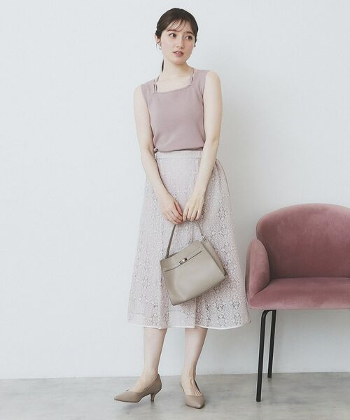 index / インデックス キャミソール・チューブトップ | スクエアネックニットタンク【洗濯機洗い可】 | 詳細10