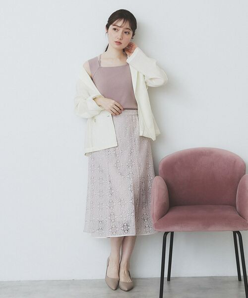 index / インデックス キャミソール・チューブトップ | スクエアネックニットタンク【洗濯機洗い可】 | 詳細11