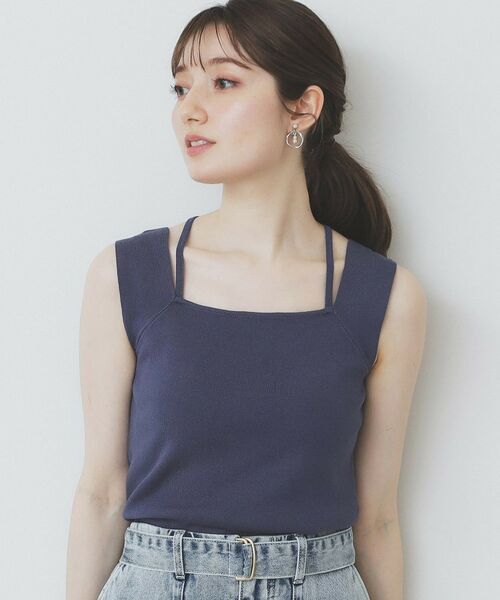 index / インデックス キャミソール・チューブトップ | スクエアネックニットタンク【洗濯機洗い可】 | 詳細13