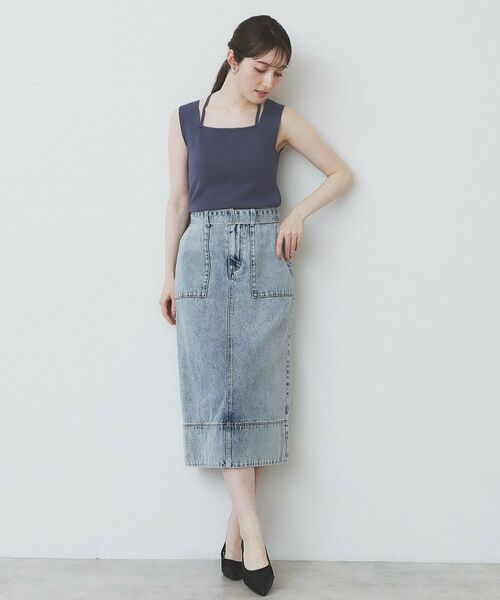 index / インデックス キャミソール・チューブトップ | スクエアネックニットタンク【洗濯機洗い可】 | 詳細14