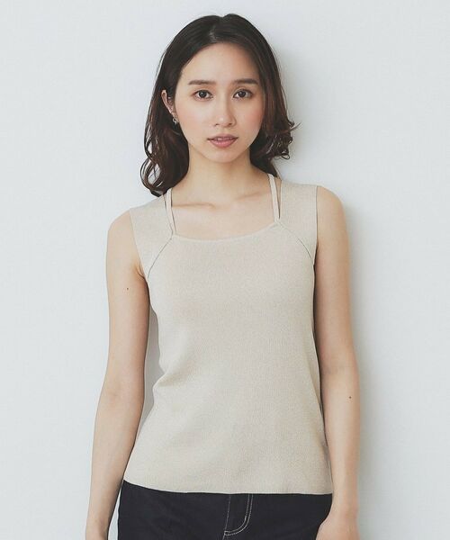 index / インデックス キャミソール・チューブトップ | スクエアネックニットタンク【洗濯機洗い可】 | 詳細17