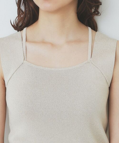 index / インデックス キャミソール・チューブトップ | スクエアネックニットタンク【洗濯機洗い可】 | 詳細20