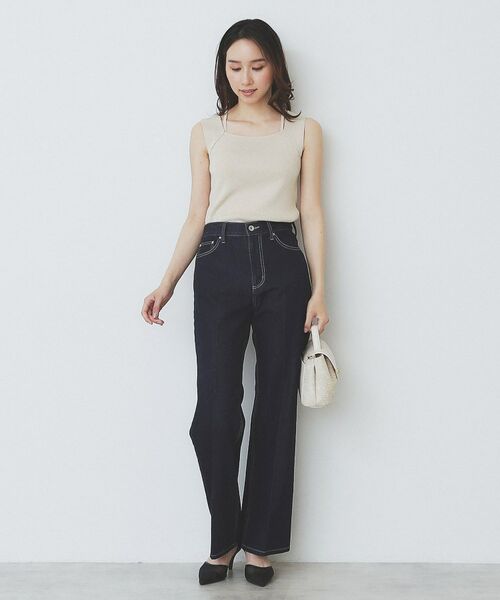 index / インデックス キャミソール・チューブトップ | スクエアネックニットタンク【洗濯機洗い可】 | 詳細3