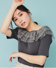 index / インデックス ニット・セーター | シアーラメフリルニット【洗濯機洗い可】