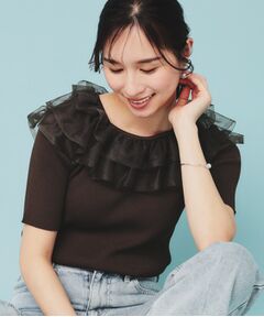 index / インデックス ニット・セーター | シアーラメフリルニット【洗濯機洗い可】