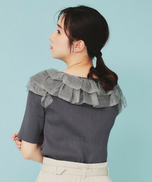 index / インデックス ニット・セーター | シアーラメフリルニット【洗濯機洗い可】 | 詳細3
