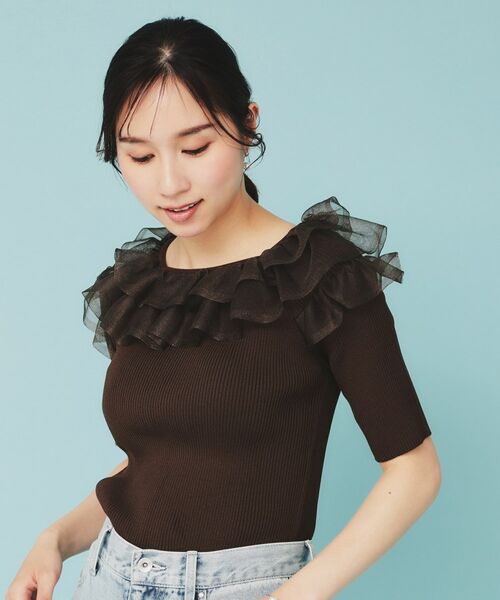 index / インデックス ニット・セーター | シアーラメフリルニット【洗濯機洗い可】 | 詳細7