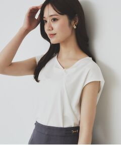 index / インデックス カットソー | アシメリボンフレンチトップス【接触冷感/UVケア/洗濯機洗い可】