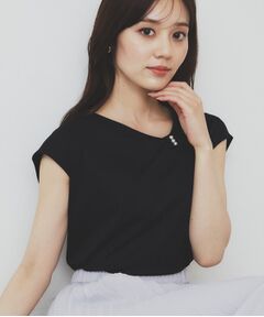 index / インデックス カットソー | アシメリボンフレンチトップス【接触冷感/UVケア/洗濯機洗い可】
