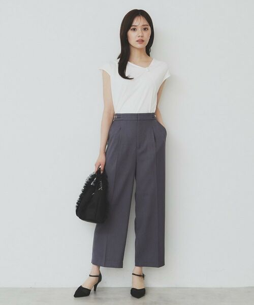 index / インデックス カットソー | アシメリボンフレンチトップス【接触冷感/UVケア/洗濯機洗い可】 | 詳細2