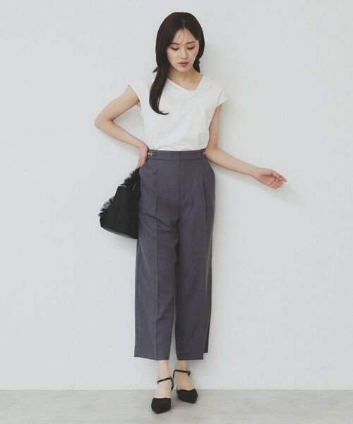 index / インデックス カットソー | アシメリボンフレンチトップス【接触冷感/UVケア/洗濯機洗い可】 | 詳細3