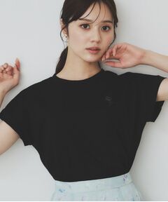 index / インデックス Tシャツ | 《6色展開/S-3Lサイズ》フラワー刺繍Tシャツ【汗ジミ防止/吸水速乾/接触冷感/UVケア/洗濯機洗い可】