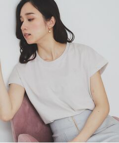 index / インデックス Tシャツ | 《6色展開/S-3Lサイズ》フラワー刺繍Tシャツ【汗ジミ防止/吸水速乾/接触冷感/UVケア/洗濯機洗い可】