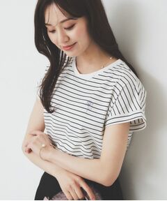 index / インデックス Tシャツ | 《6色展開/S-3Lサイズ》フラワー刺繍Tシャツ【汗ジミ防止/吸水速乾/接触冷感/UVケア/洗濯機洗い可】