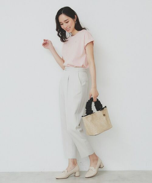 index / インデックス Tシャツ | 《6色展開/S-3Lサイズ》フラワー刺繍Tシャツ【汗ジミ防止/吸水速乾/接触冷感/UVケア/洗濯機洗い可】 | 詳細20